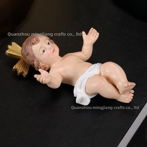 Set Regalo Battesimo Religioso con Scena della Natività in Poliresina Nascita di Gesù Bambino Artigianato in Resina - Product Image 4