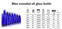 Botella de Vidrio Azul para Suero Cosmético Personalizada, 5 ml, 10 ml, Botella Redonda Vacía de Vidrio para Spray Nasal