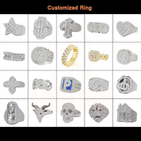 Bague pour homme en argent 925, style Hip Hop, motif signe dollar, sertie de moissanite VVS et de diamants, passe le testeur de diamant