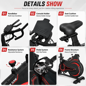 Bicicleta de Spinning Magnética Comercial ZY, Silenciosa, con Transmisión por Correa, para Gimnasio Profesional, Ejercicio Cardiovascular en Casa, Entrenamiento Físico - Product Image 3