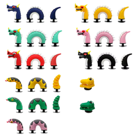 Breloques de chaussures 3D en PVC pour hommes, motifs mignons (dragon, serpent, crocodile), pour sabots, bracelets et bracelets de poignet, vente en gros