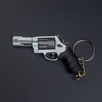 Modelo de Pistola de Juguete, Plástico y Metal, Novedosa Tendencia de Moda Hecha a Mano, Mini Llavero de Revólver, Munición Giratoria, Interesante