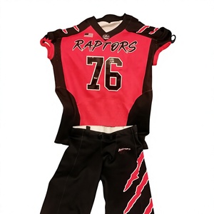 American Football Uniform Kit Men's Short sleeves Jersey Pants Set Sublimated Breathable Polyester V-Neck Athletic Fit - Product Image 3