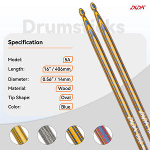 Stik Drum warna dapat disesuaikan stik Drum Hickory warna-warni 5A 7A stik Drum kayu merah biru hitam kuning untuk latihan - Product Image 2