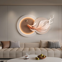 Lukisan Dinding Resin 3D Relief Motif Bunga Bayangan Cahaya, Dekorasi Modern untuk Pintu Masuk, Ruang Tamu, Latar Belakang Sofa