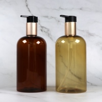 Botellas de Champú Personalizadas de Plástico PET en Dorado, Negro y Ámbar de 50ml, 100ml, 120ml, 250ml, 350ml y 500ml, Envase para Aceite Capilar con Bomba Dosificadora