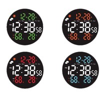 Horloge numérique électronique à grand écran de 10 pouces, télécommande, horloge d'alarme LED, météo, température, humidité, calendrier, horloge murale