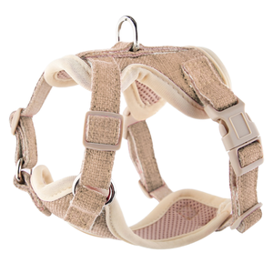 Environmentally Friendly Solid Padded Pet <b>Dog</b> Harness with Cotton Mesh Cloth and Hemp Materials XS Size - Product Image 1