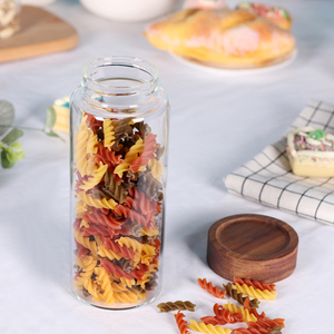 Jar Storage Acacia Wood Lid Glass Food Jar Borosilicate Glass Storage Jar With Screw Acacia Wood Lid