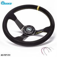 ADDCO - EPMAN Auto 350mm Volant de course Drift en cuir suédé avec bouton de klaxon AD-FXP1701