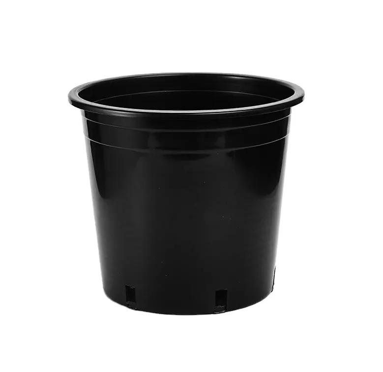 1, 2, 2.5, 3, 5, 7, 10 गैलन नर्सरी प्लास्टिक के फूल के बर्तन थोक काले बागान पॉट