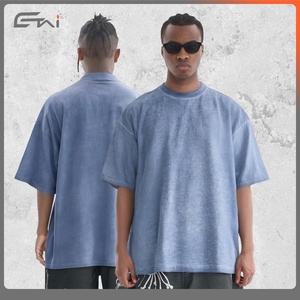T-shirt en coton tricoté personnalisé 100% 270 Gsm pour hommes T-shirt surdimensionné rétro lavé avec pigment teint DTG imprimer des vêtements personnalisables - Product Image 4