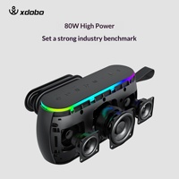 Haut-parleur portable Premium 5.3, étanche IPX5, avec son HD, basses puissantes, lumières RGB, entrée USB/TF/AUX pour le camping et la plage