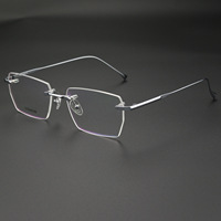 Dernières montures de lunettes optiques en titane pur, nouveau design, lunettes sans monture tendance pour hommes