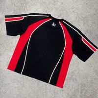 Ensemble survêtement homme Y2K personnalisé avec logo, blocs de couleur, bandes réfléchissantes, coupe ample, t-shirt patchwork et short Bermuda, streetwear épais