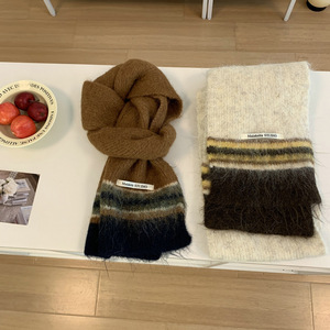 Maiokoto Studio Wool Blend Scarf Women Autumn Winter Soft Warm Thick Neck Warmer Couple Fashion Accessory - Product Image 2