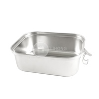 Boîte à lunch LIHONG anti-fuite à double paroi en acier inoxydable, 3 compartiments, boîte à lunch en métal, boîte à lunch isotherme, boîte à lunch bento pour adultes