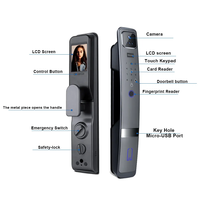 TOPTEQ Tuya serrure de porte sans fil en alliage d'aluminium WiFi biométrique reconnaissance d'empreintes digitales caméra de reconnaissance faciale caractéristiques de sécurité