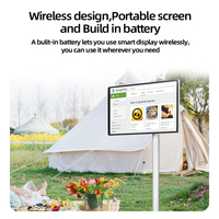 Televisor Inteligente LED Portátil de 21.5 Pulgadas con Android 13, Full HD 1080p, Carcasa Blanca, Almacenamiento de 4GB+64GB