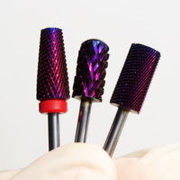 Outil de manucure de haute qualité, embout de perceuse à ongles en carbure de tungstène acrylique violet F 4XC, prix de gros