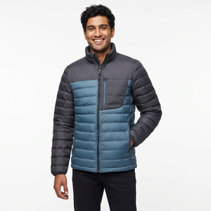 Veste en laine matelassée pour homme avec capuche, rembourrée, coupe-vent, fermeture à glissière et logo pour l'hiver-style High Street - Product Image 1