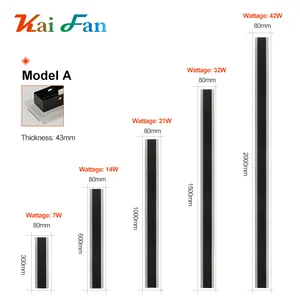 KAIFAN Modern Aluminum Waterproof Ip65 Villa Garden Outdoor 7w 14w 21w 32w 42w Long Strip Led Wall Lamp