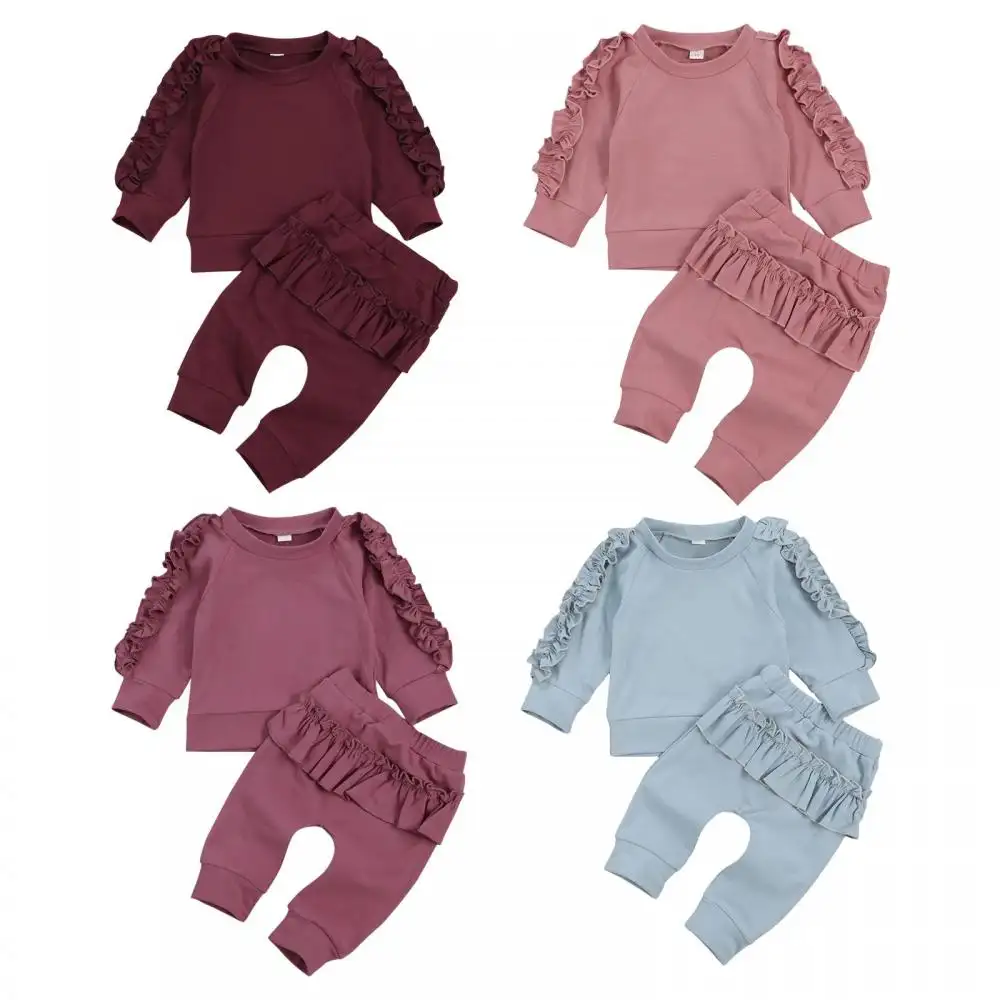 New Cotton toddler girl childrens clothing sets loose & breathable Pants & top baby girls' clothing sets 592940