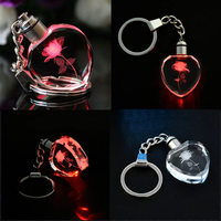 Vente en gros de porte-clés en cristal 3D personnalisés avec logo, écologiques, imprimés UV, emballage en boîte cadeau - Cadeaux promotionnels souvenirs
