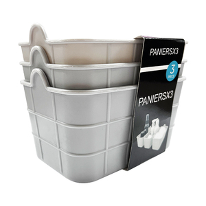 Multifunctional plastic rectangular 3-piece drawer storage box Plastic storage box