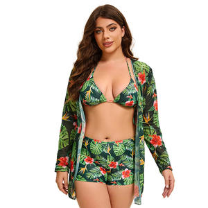 Maillot de bain de fitness respirant et écologique imprimé à motif solide pour femmes européennes et américaines, grande taille - Product Image 1
