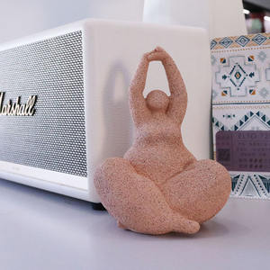 รูปปั้นศิลปะแกะสลักแบบแอบสแตรกต์รูปผู้หญิงอ้วนโยคะรูปปั้นผู้หญิงอ้วนเครื่องประดับผู้หญิงสำหรับตกแต่งสำนักงานตกแต่งโต๊ะ - Product Image 1