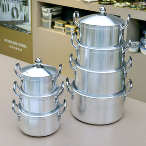 Juego de Ollas de Aluminio, Juego de Ollas de Cocina Reforzadas, Ollas para Sopa, Juego de Ollas de Inducción, 14 Piezas, Cacerolas - Product Image 4