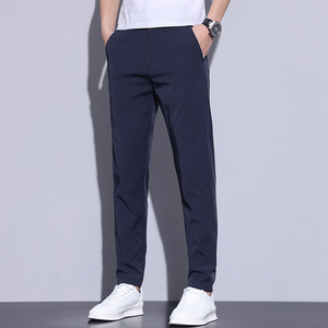 Pantalones de Verano Ligeros y Formales para Hombre, con Alta Elasticidad, Corte Recto Regular, Transpirables, Antiarrugas, con Logotipo Personalizado - Product Image 1