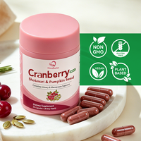 Chinaherbs 3'ü 1 Arada Kızılcık ve Kabak Çekirdeği - Kadınlar İçin Üriner Sistem Sağlığı Takviyeleri Mesane Rahatlığı Destekleyici Kapsüller