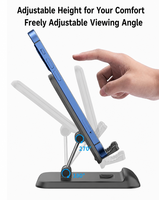 Support de téléphone pliable pour bureau, compatible avec les téléphones et tablettes, base lestée stable pour la maison