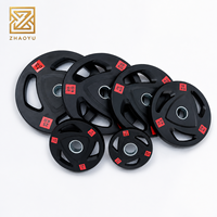 Disque de musculation ZY LB Commercial 3 Grip en caoutchouc, de 2,5 à 25 kg, pour entraînement de force, équipement de gym