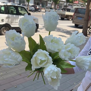 Fiori <span class=keywords><strong>Artificiali</strong></span> di <span class=keywords><strong>Tulipani</strong></span> in Seta di Grandi Dimensioni, Economici, per Matrimoni, Feste, Casa, Compleanni, Capodanno Cinese, <span class=keywords><strong>Bouquet</strong></span> - Product Image 3