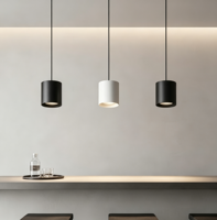 Elegante Lámpara Colgante LED Cilíndrica Negra de 3 Luces con Altura Escalonada para Comedor, Isla de Cocina