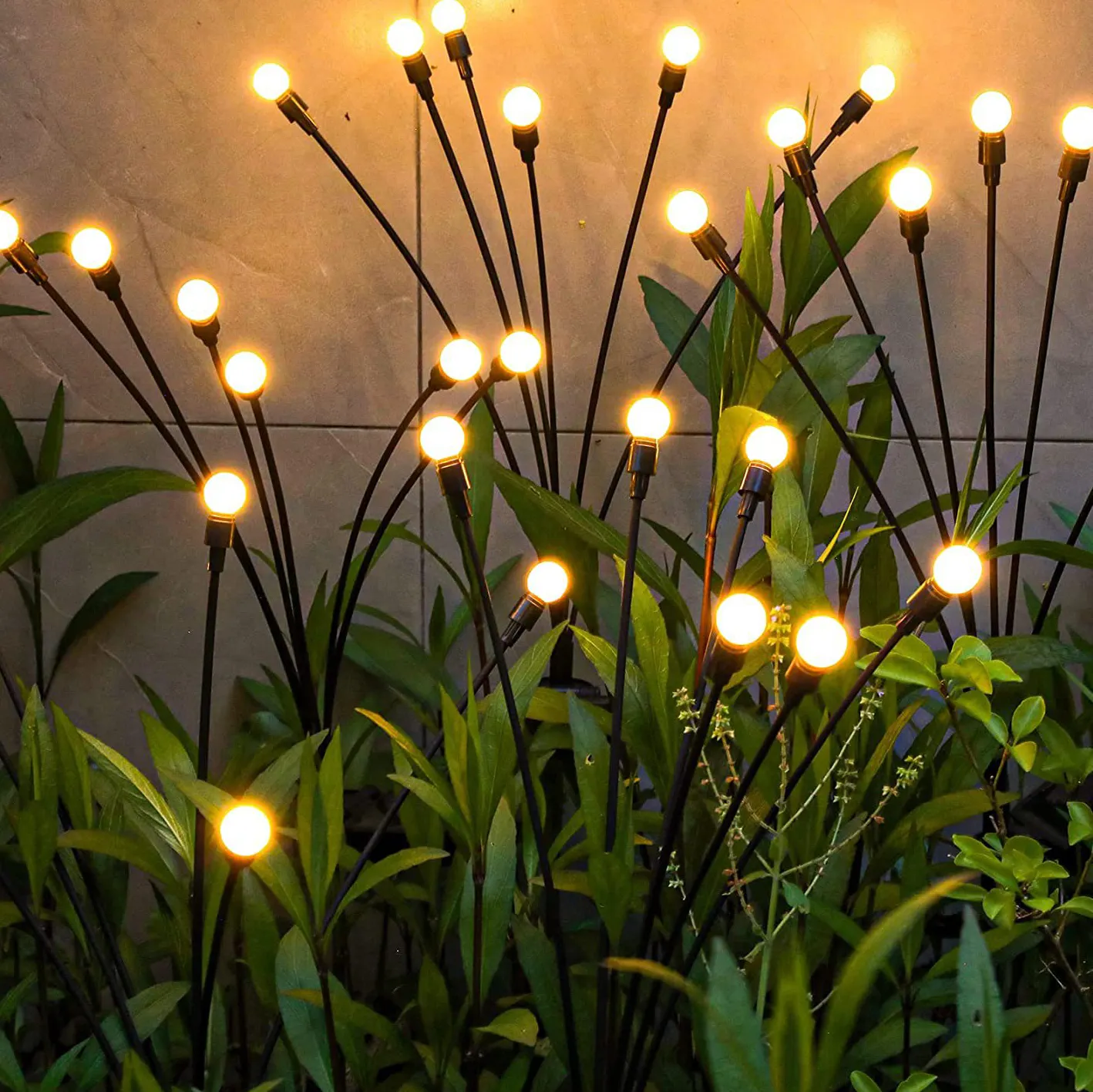 Luz LED De Alta Qualidade Lâmpada Ao Ar Livre Vento Sopra Balançando Led Powered Solar Firefly Jardim Luz
