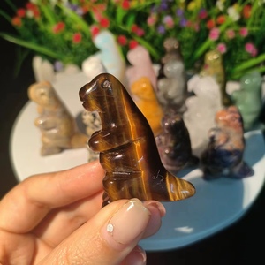 Giá bán buôn chữa bệnh tinh thể đá tự nhiên hỗn hợp màu sắc khủng long chạm khắc statuette hình ảnh cho món quà - Product Image 3