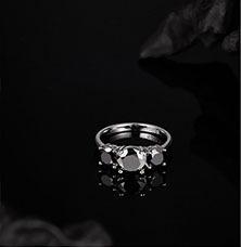 S925 Sterling <b>Silver</b> Three Stone Round Moissanite <b>Ring</b> Half <b>Band</b> Solitaire Wedding Engagement <b>Ring</b> For Women Trendy Fine Jewelry - Product Image 4