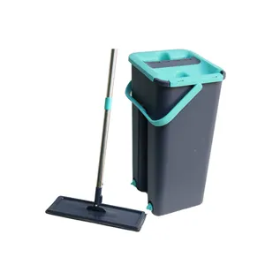 Hand Free Flat Floor Self Cleaning Mop And Bucket Set For Professional Home Cleaning With Washable Microfiber Pads For Hair