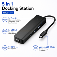 Base de Conexión USB C 5 en 1 al por Mayor, 4K 60Hz HDMI, Chip GL3510, 100W PD, Adaptador Múltiple Tipo C a USB 3.0 para MacBook