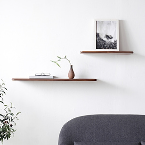 Tùy chỉnh màu đen Walnut nổi kệ, rắn gỗ treo tường hiển thị kệ cho phòng khách và phòng ngủ, bằng gỗ Tường Tổ chức - Product Image 3