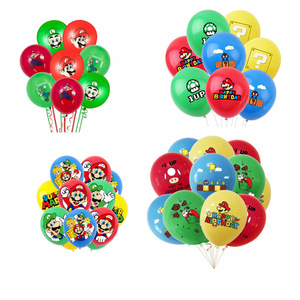 TS gran oferta 12 piezas embalaje dibujos animados <span class=keywords><strong>Mario</strong></span> globo de látex Feliz cumpleaños <span class=keywords><strong>Mario</strong></span> <span class=keywords><strong>Bros</strong></span> globo de látex conjunto para decoración de fiesta - Product Image 1