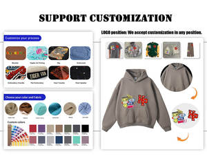 Oversized 350GSM Heavyweight Cotton Blend Hoodies Unisex Streetwear Essential Pullover Sudaderas Casual Chándales Tallas grandes - Product Image 3