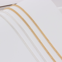 Chaîne cubaine permanente en or 14K plaqué/argent S925 de 2,8 mm, collier, chaînes, composants de bijoux DIY, résistantes au ternissement, hypoallergéniques
