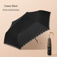 Parapluie manuel double face de style japonais pour femmes Revêtement noir ultra léger Protection contre la pluie et le soleil, moderne pour les voyages