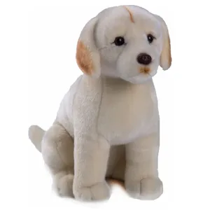 2024 Custom Lifelike Soft Siting Dog Plush Toy Puppy Labrador Retriever Stuffed Dog