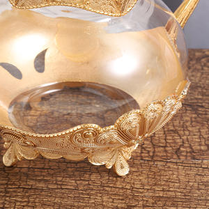 Vente en gros de porte-gobelets en verre doré de style turc européen, vintage, portable, pour la décoration de la maison et du salon, pour le café - Product Image 4